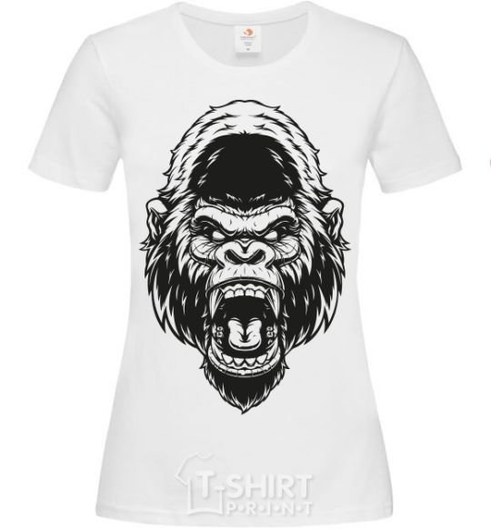 Women's T-shirt Angry gorilla V.1 White фото