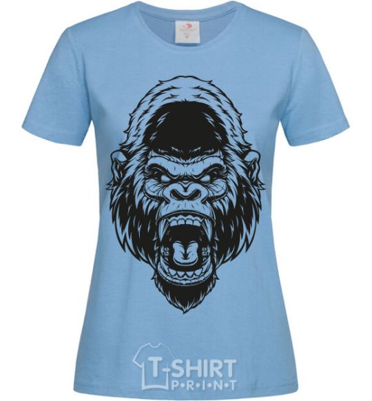 Women's T-shirt Angry gorilla V.1 sky-blue фото