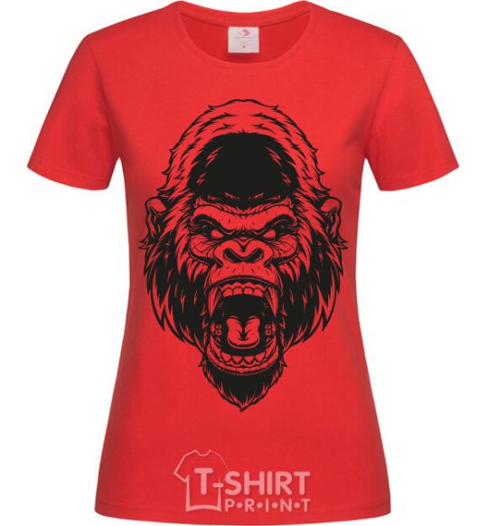Women's T-shirt Angry gorilla V.1 red фото