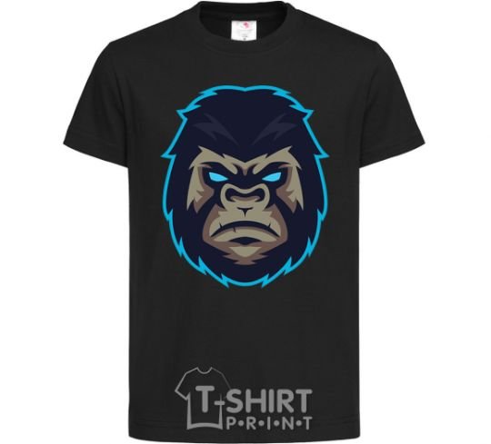 Kids T-shirt Blue gorilla black фото