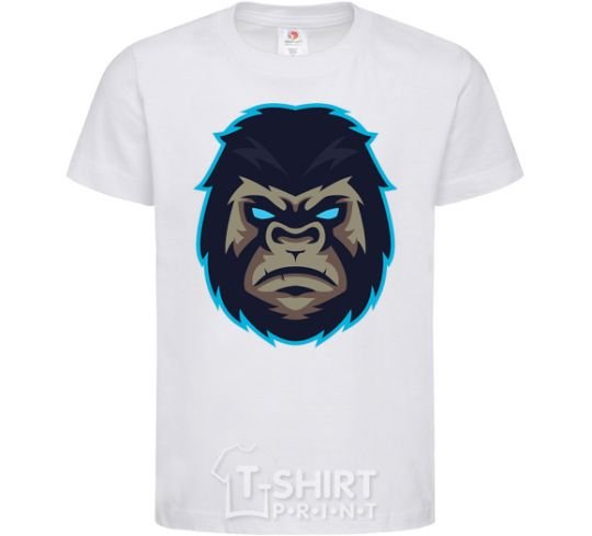 Kids T-shirt Blue gorilla White фото