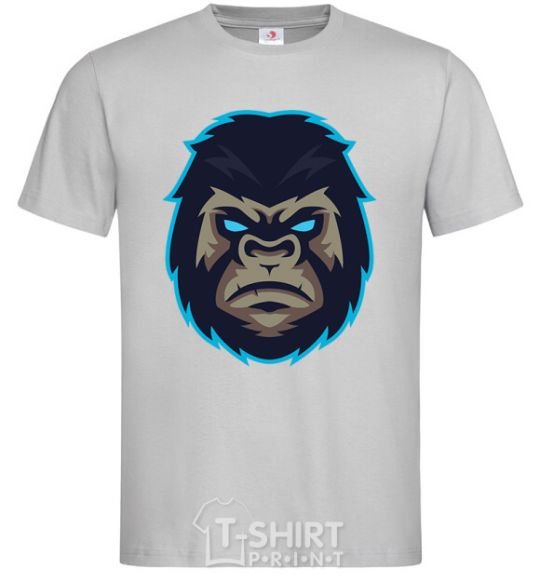 Мужская футболка Голубая горилла Серый фото