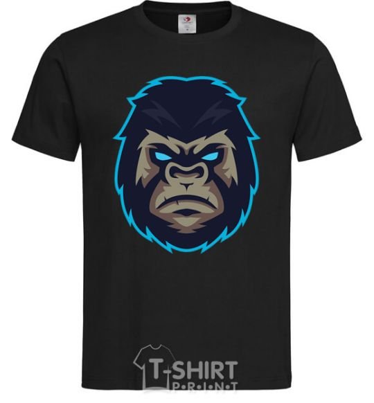 Мужская футболка Голубая горилла Черный фото