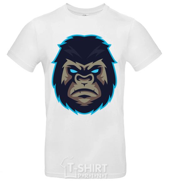 Men's T-Shirt Blue gorilla White фото