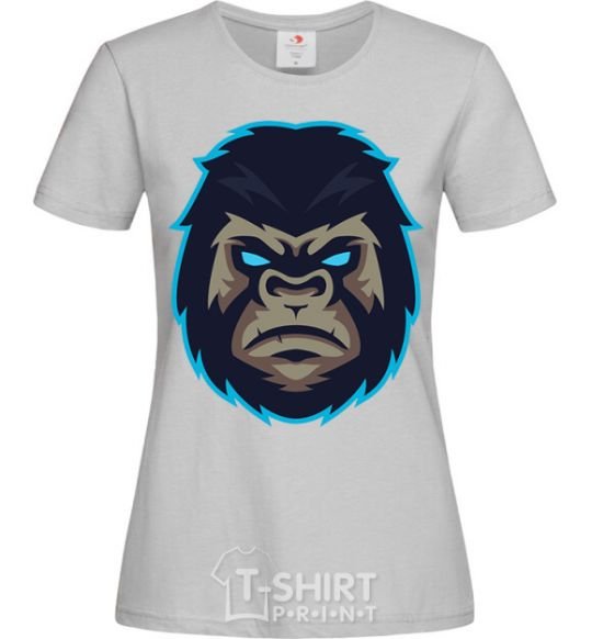 Women's T-shirt Blue gorilla grey фото