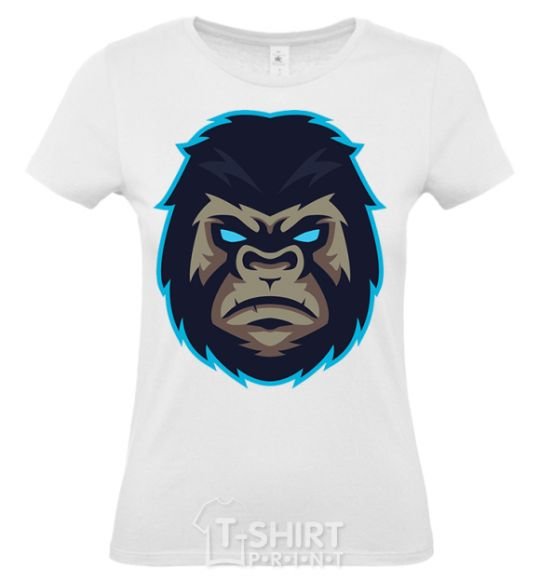 Women's T-shirt Blue gorilla White фото