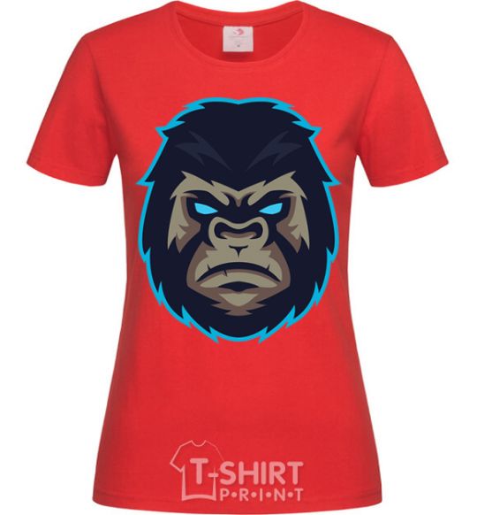 Women's T-shirt Blue gorilla red фото