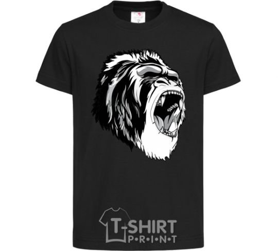 Kids T-shirt The gray gorilla black фото