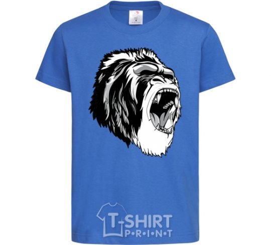 Kids T-shirt The gray gorilla royal-blue фото