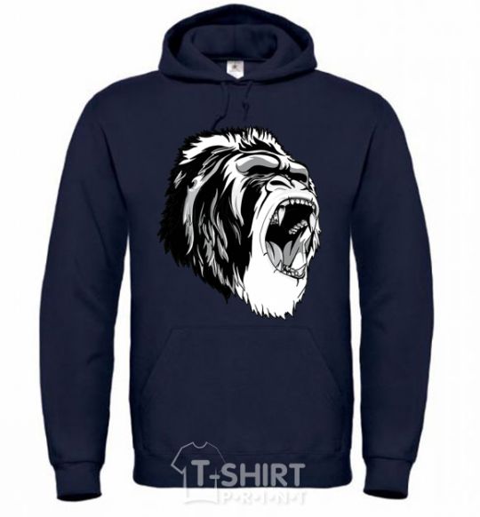 Men`s hoodie The gray gorilla navy-blue фото