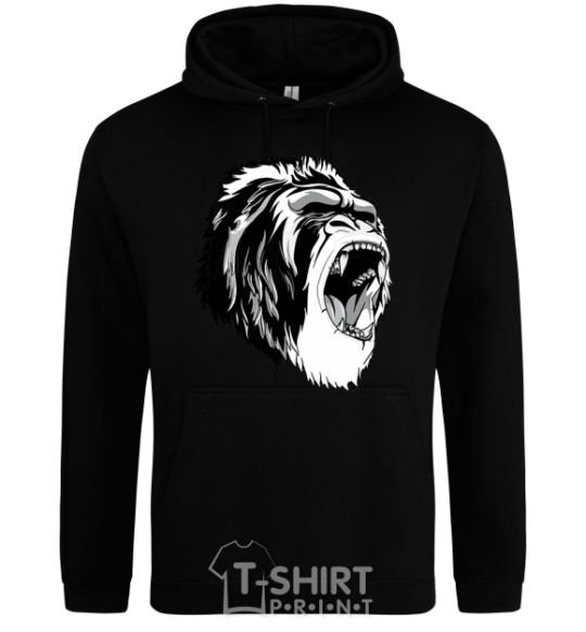 Men`s hoodie The gray gorilla black фото