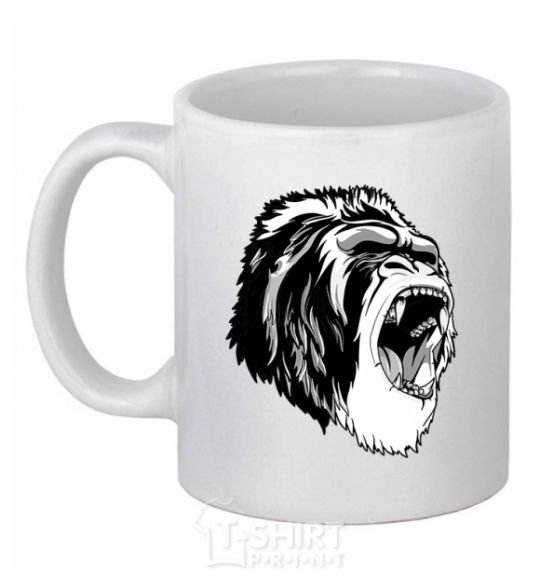 Ceramic mug The gray gorilla White фото