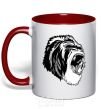 Mug with a colored handle The gray gorilla red фото
