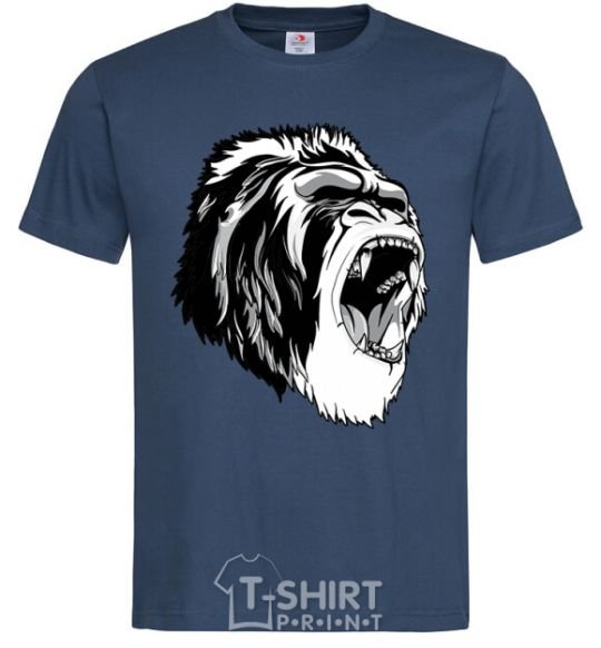 Мужская футболка Серая горилла Темно-синий фото