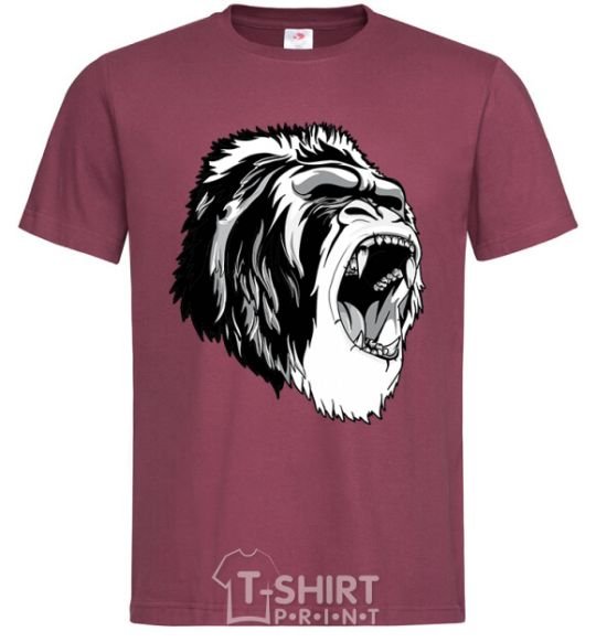 Men's T-Shirt The gray gorilla burgundy фото