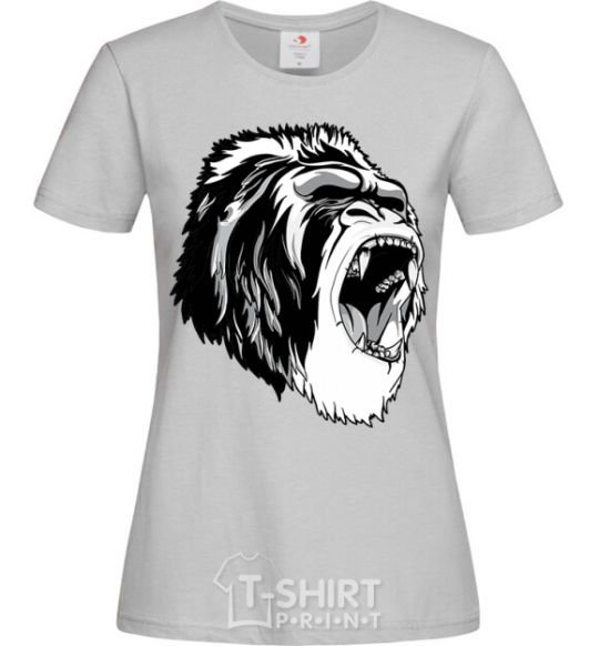 Women's T-shirt The gray gorilla grey фото