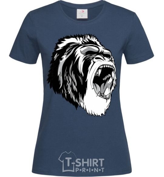 Women's T-shirt The gray gorilla navy-blue фото