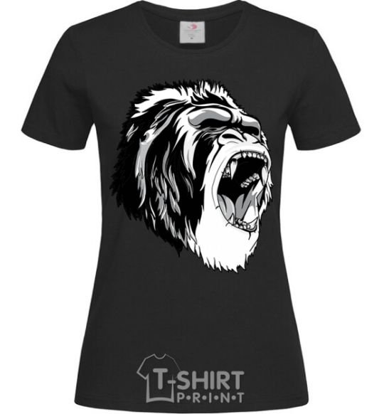 Women's T-shirt The gray gorilla black фото