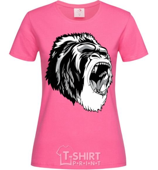 Женская футболка Серая горилла Ярко-розовый фото