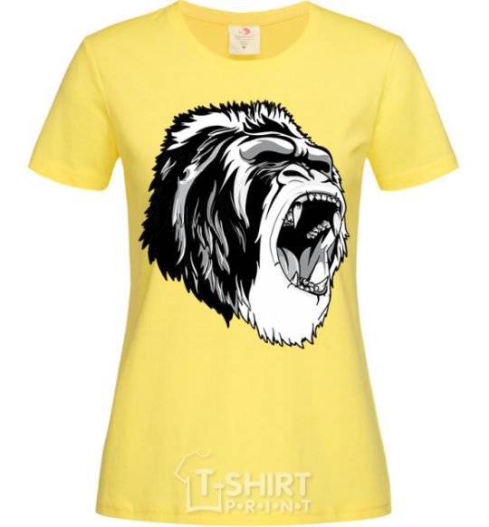 Women's T-shirt The gray gorilla cornsilk фото