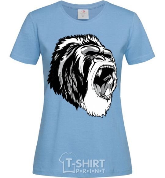 Женская футболка Серая горилла Голубой фото