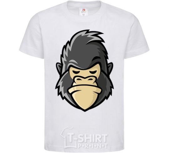 Детская футболка Недовольная горилла Белый фото