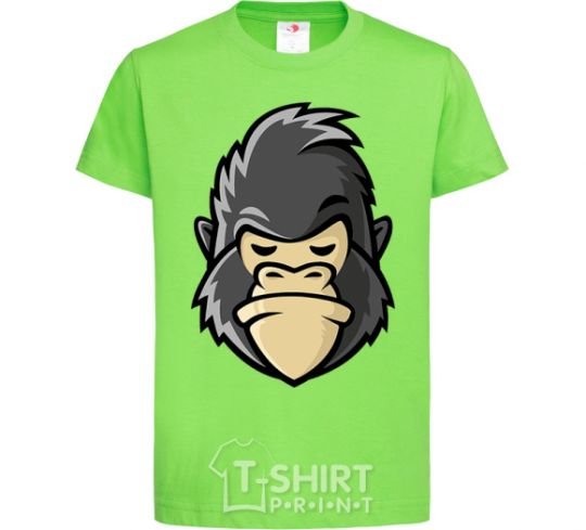 Детская футболка Недовольная горилла Лаймовый фото