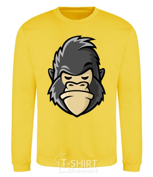 Sweatshirt A disgruntled gorilla yellow фото