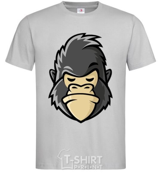 Мужская футболка Недовольная горилла Серый фото