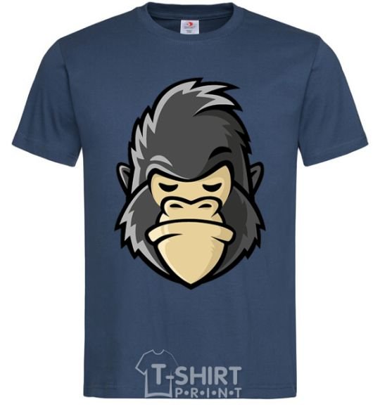 Мужская футболка Недовольная горилла Темно-синий фото