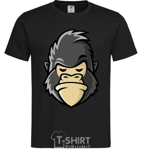Мужская футболка Недовольная горилла Черный фото