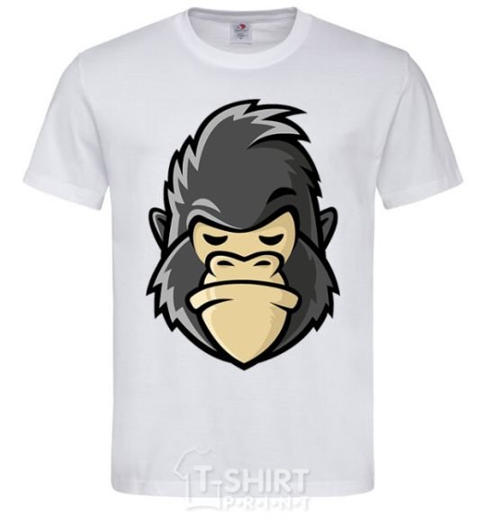 Мужская футболка Недовольная горилла Белый фото