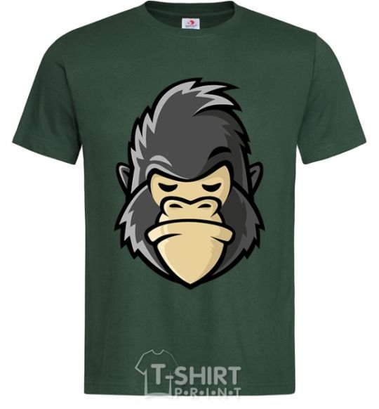 Мужская футболка Недовольная горилла Темно-зеленый фото