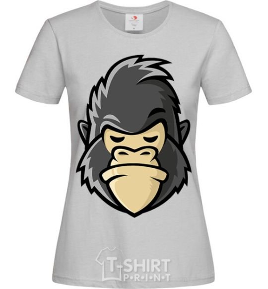 Women's T-shirt A disgruntled gorilla grey фото