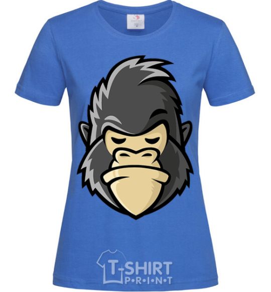 Women's T-shirt A disgruntled gorilla royal-blue фото