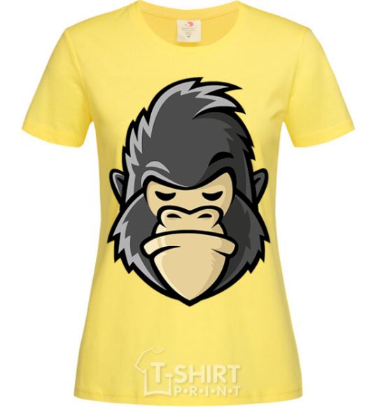 Женская футболка Недовольная горилла Лимонный фото
