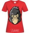 Женская футболка Недовольная горилла Красный фото