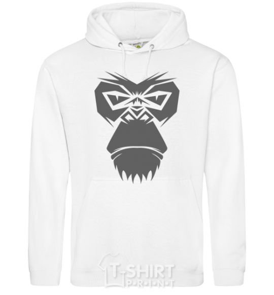 Men`s hoodie Gorilla face White фото