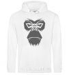 Men`s hoodie Gorilla face White фото