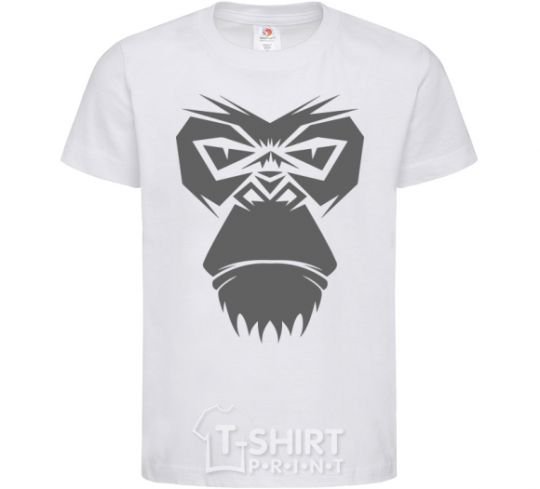 Kids T-shirt Gorilla face White фото