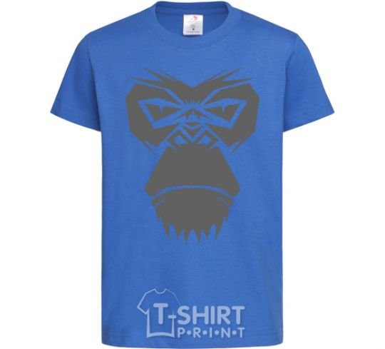 Kids T-shirt Gorilla face royal-blue фото