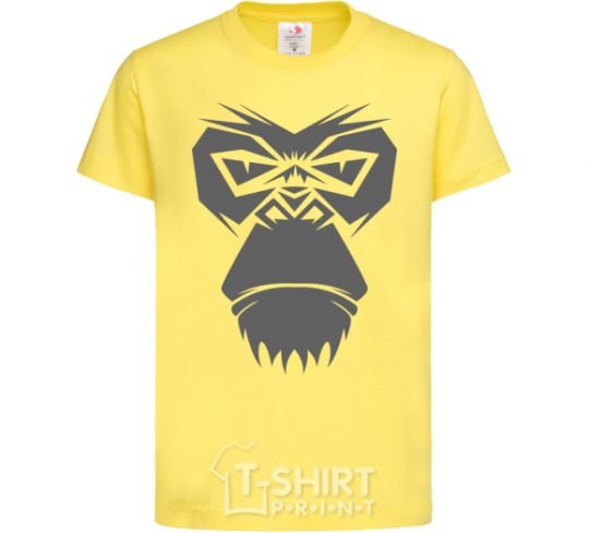 Kids T-shirt Gorilla face cornsilk фото