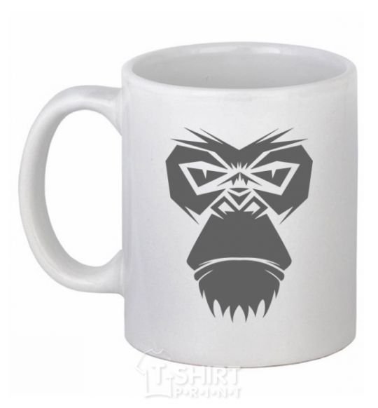 Ceramic mug Gorilla face White фото