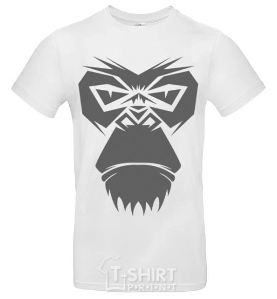 Мужская футболка Gorilla face Белый фото