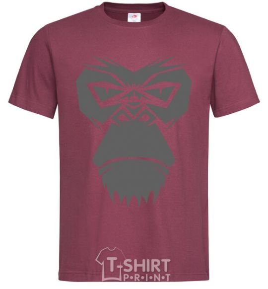 Men's T-Shirt Gorilla face burgundy фото