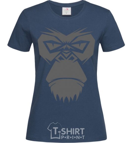 Women's T-shirt Gorilla face navy-blue фото