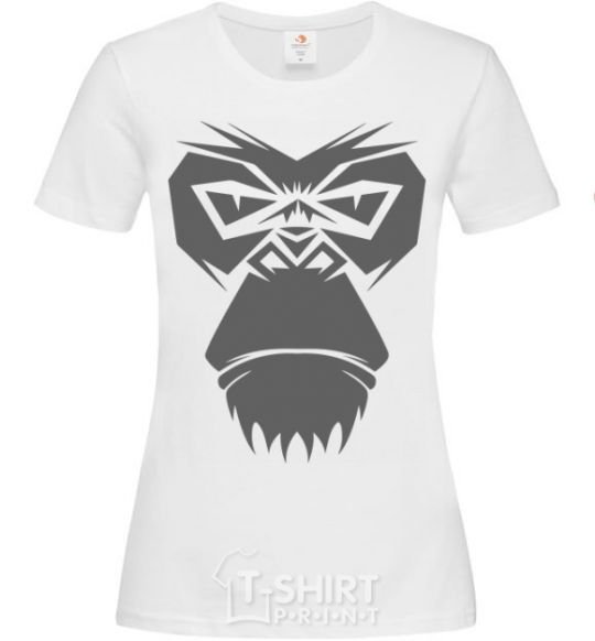 Women's T-shirt Gorilla face White фото