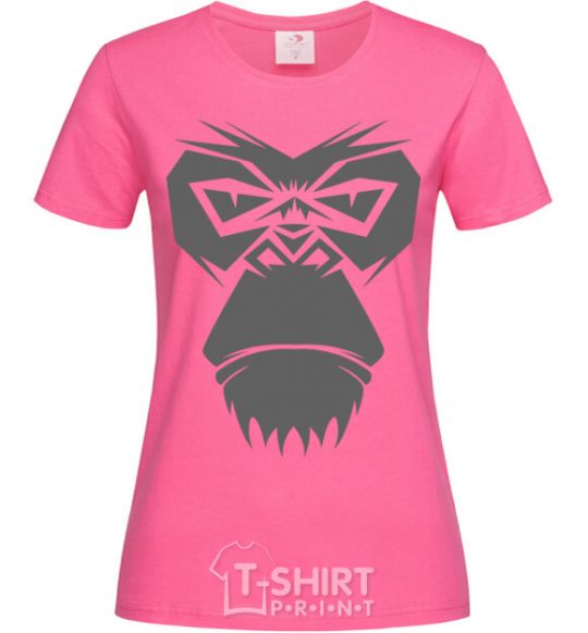 Женская футболка Gorilla face Ярко-розовый фото