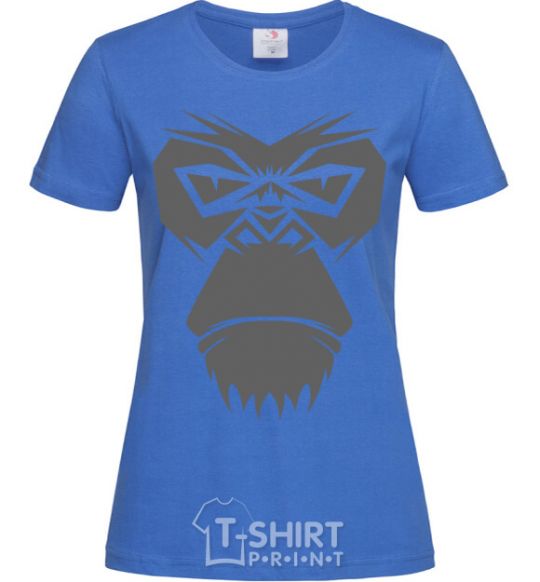 Women's T-shirt Gorilla face royal-blue фото
