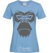Women's T-shirt Gorilla face sky-blue фото